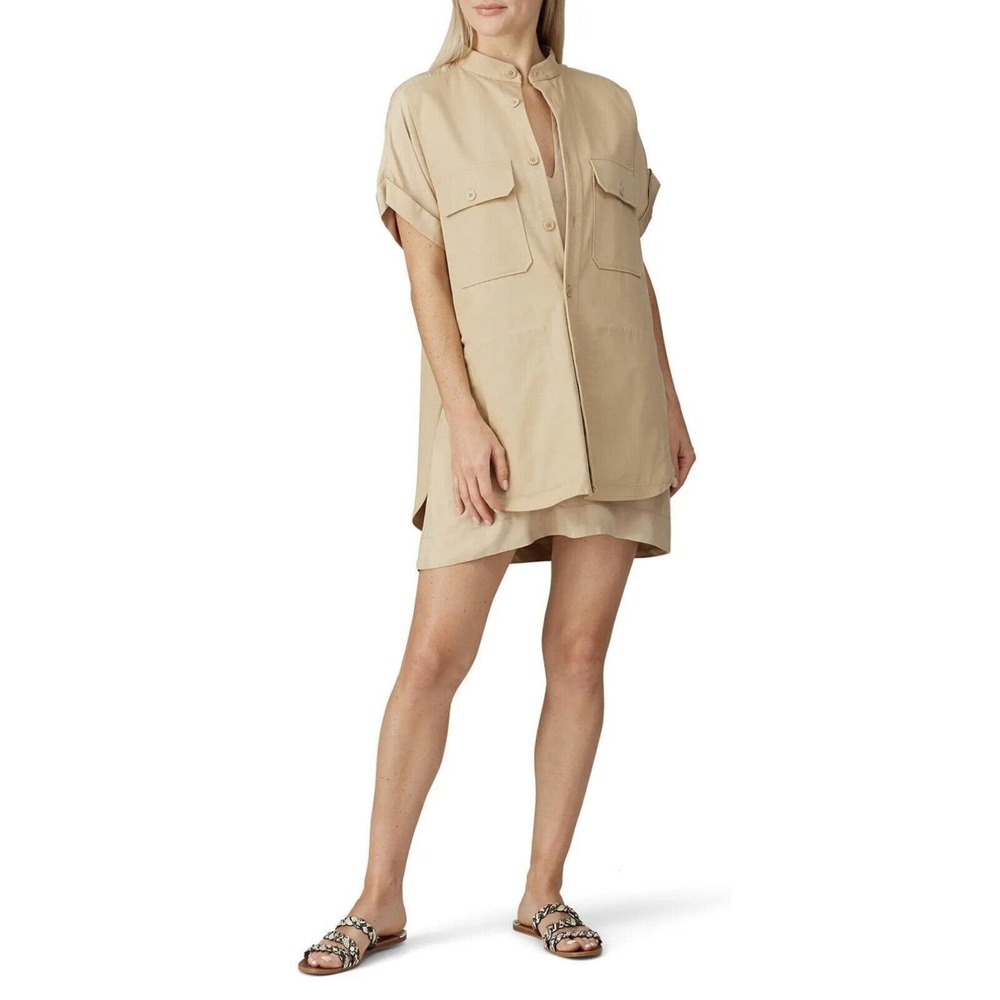 Equipment Femme Acaena utility inspired shirt dress size S Micro Rip See Picture